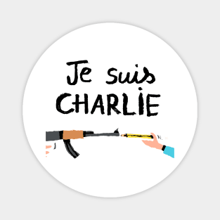 Gun vs Pencil Je Suis Charlie Magnet